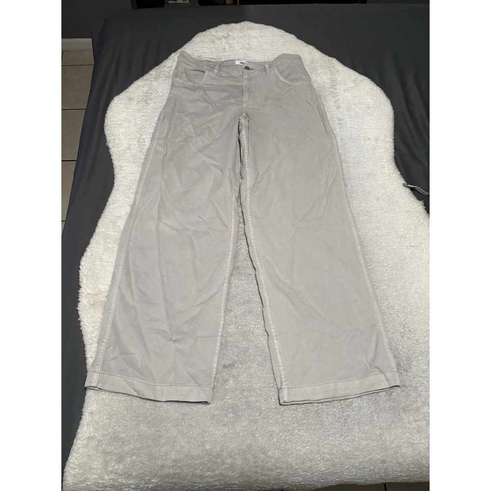 TNA Aritzia Hamilton Wide Leg Twill Pants Size 8 Sunkissed Ashen Gray Tan